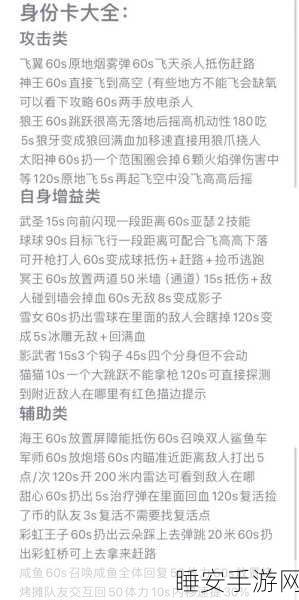 香肠派对飞翼身份卡全解析,技能揭秘与强度评估