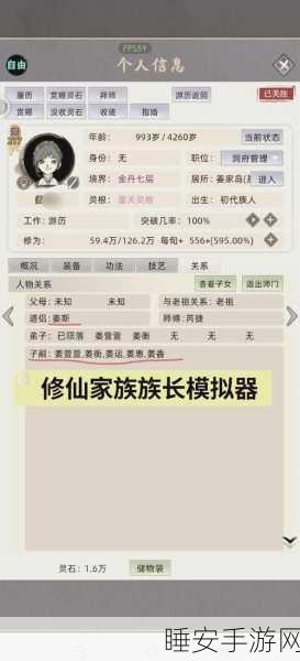 修仙家族模拟器深度攻略，揭秘装备等阶与词缀的奥秘