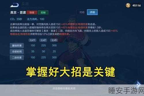王者荣耀重塑达摩技能大揭秘,赛场新宠,技能效果全攻略