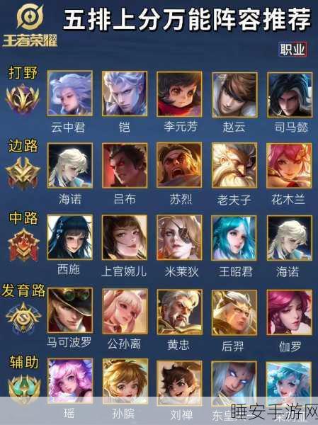 王者荣耀五人团队阵容搭配秘籍，技能互补，协同制胜！