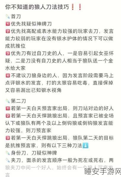 狼人杀高手攻略,好人阵营必胜策略与狼人常用狡猾套路揭秘