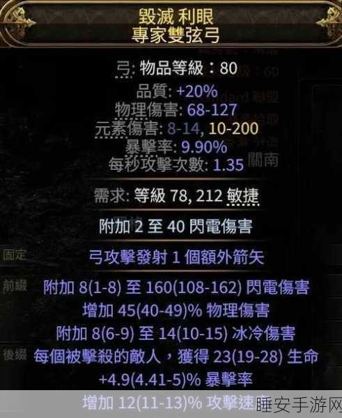流放之路 S20 锐眼技能完美搭配秘籍