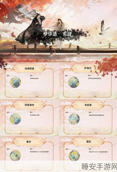 射雕手游梦华录东肆物品收集秘籍大公开