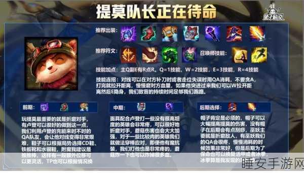 S6 赛季提莫辅助神装秘籍,出装顺序大揭秘