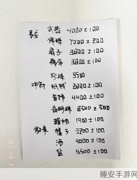 梦幻跑商商品价格表:梦幻跑商商品定价指南" 🌟