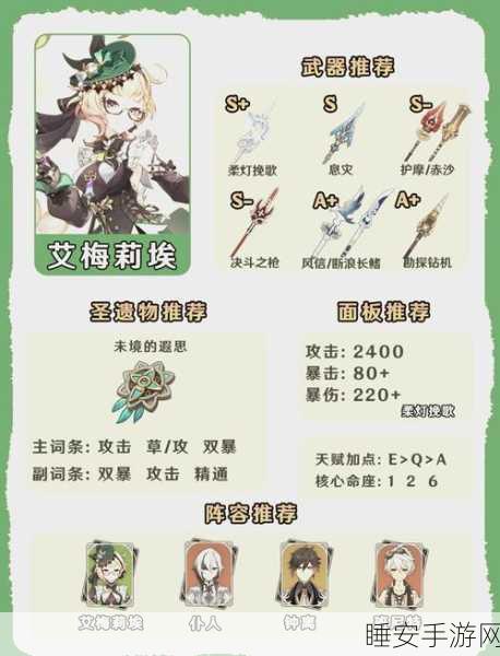 原神艾梅莉埃圣遗物搭配秘籍大公开