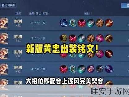 2024黄忠最高伤害铭文出装:2024年黄忠最强伤害铭文与装备搭配" 🔥