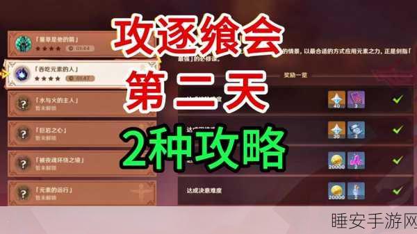 原神攻逐飨会第六关,元素掌控致胜,满奖励阵容大揭秘
