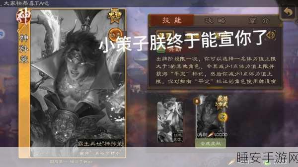 三国杀谋孙策震撼登场，技能详解与实战攻略