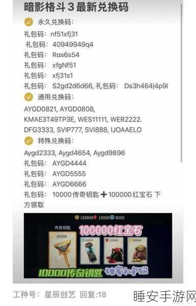 暗影格斗 3 兑换码 2024 大揭秘，惊喜不断等你来