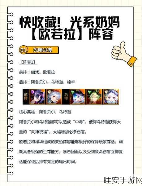 罗拉娜闪耀地堡3，顶尖阵容搭配与深度玩法全揭秘