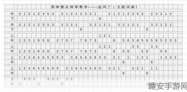 原神热门琴谱,起风了全解析