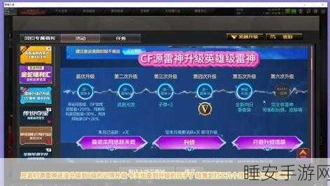 CF手游攻略,揭秘源雷神获取全攻略