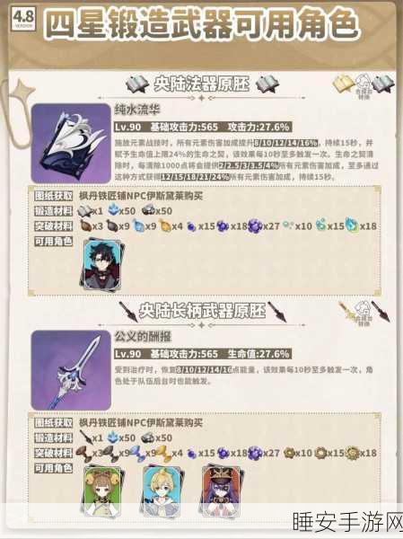 原神新武器揭秘,浪影阔剑属性全解析及实战应用