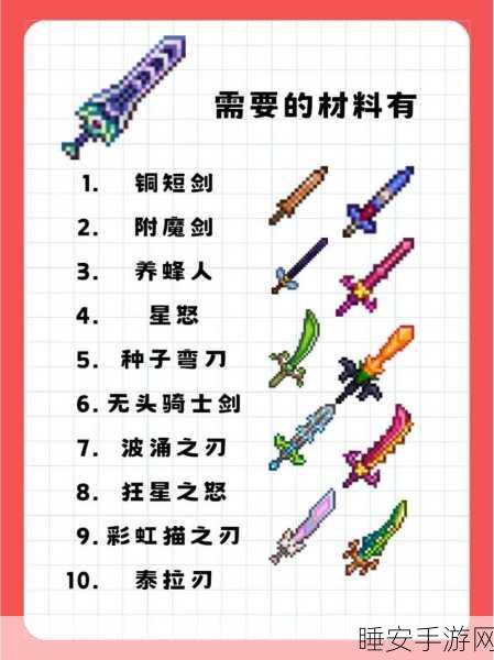 泰拉瑞亚高手进阶,揭秘天顶剑合成秘籍,打造终极神器全攻略
