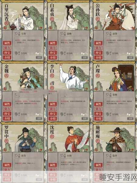 手游江南百景图深度解析,汤显祖角色魅力与养成攻略