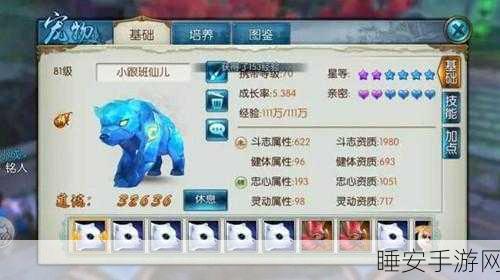 诛仙手游深度攻略,青云门黄鸟灵兽技能搭配实战解析