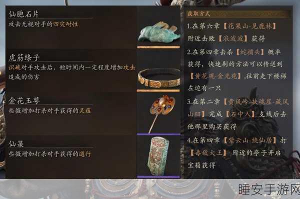 探秘黑神话悟空，全系列神奇道具与实用用品深度解析