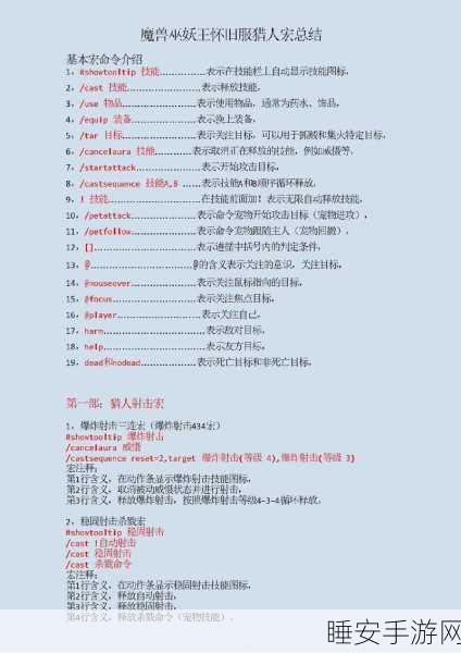 怀旧服猎人必备，射击猎人宏详解，助你战斗效率翻倍