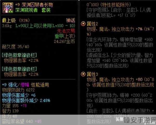 DNF 上衣大揭秘,超高伤害与炫酷外观兼得之选