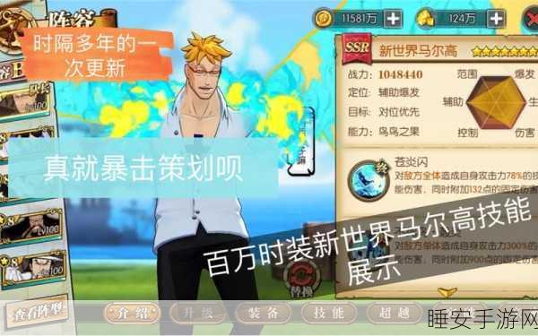 航海王燃烧意志,深度解析新世界马尔高加点策略,打造无敌空战王者
