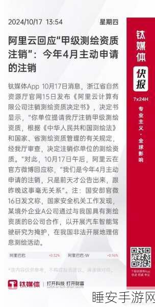 阿里云为何主动注销测绘资质？背后真相大揭秘！