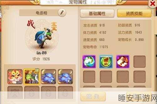 梦幻西游手游,龟丞相宠物深度解析与攻略指南