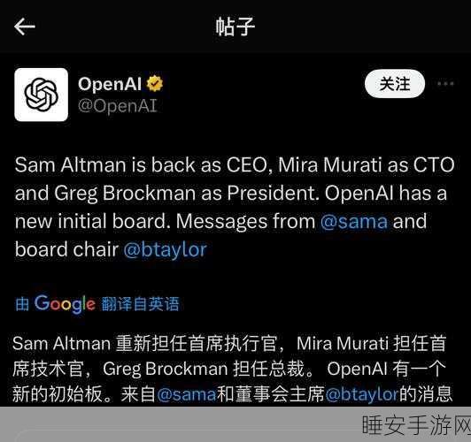 惊爆!微软苹果双双退出 OpenAI 董事会,背后原因引人深思