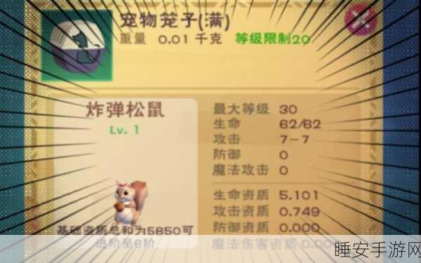揭秘创造与魔法可六松鼠资质全解析及培养攻略