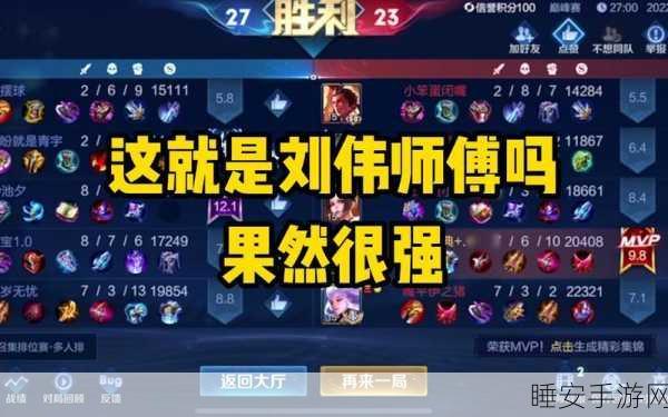 王者荣耀刘伟梗大揭秘,职业选手的昵称传奇与赛场风采