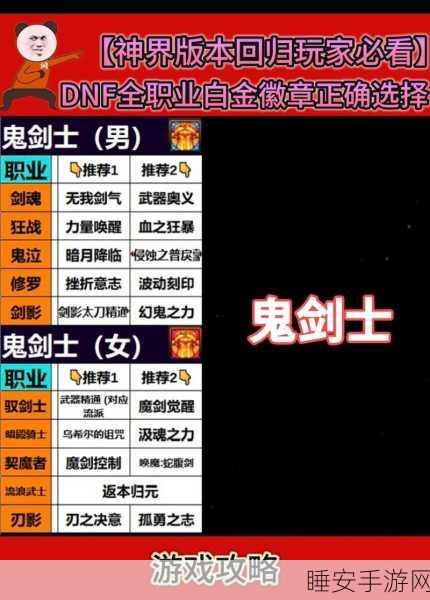DNF旅人职业终极攻略，白金徽章精选与深度技能剖析