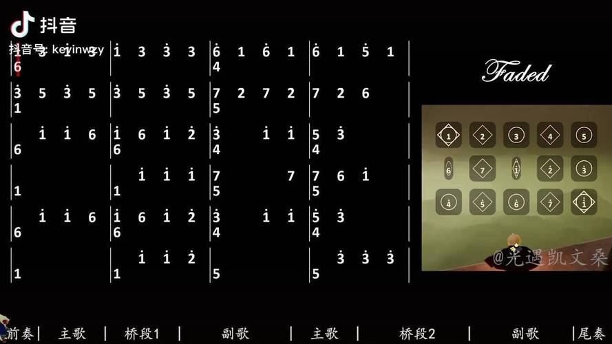 光遇<Faded>钢琴弹奏秘籍,简谱数字版大公开