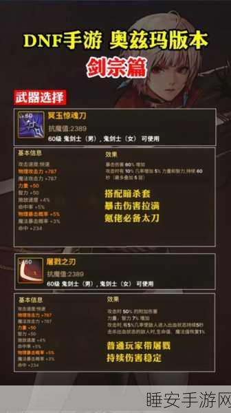 DNF 手游剑宗 55 级防具如何抉择?毕业神装推荐指南