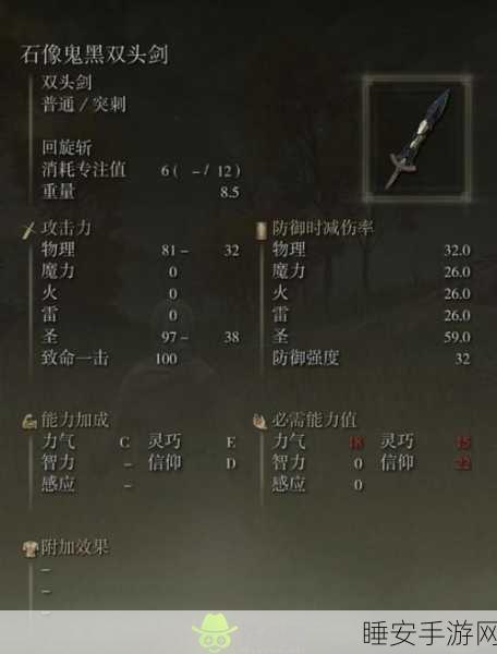艾尔登法环，揭秘石像鬼黑双头剑的获取攻略