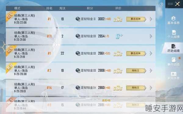 揭秘和平精英铂金段位顶尖对决,高手战斗艺术全解析