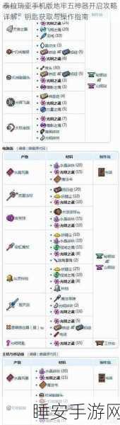 泰拉瑞亚探险指南,揭秘神庙大门钥匙的获取之道