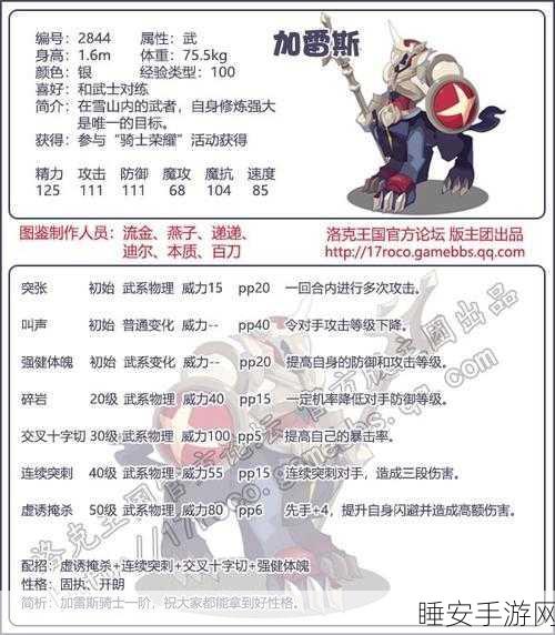 洛克王国手游,揭秘雷嘉性格搭配策略,打造最强宠物伙伴!