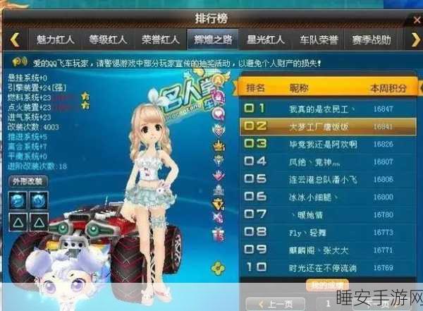 QQ飞车,揭秘高手进阶之路与段位冲刺秘籍
