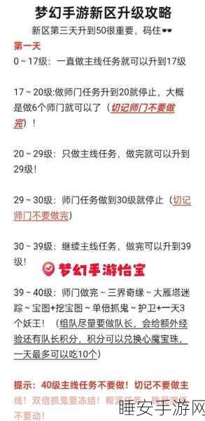 梦幻新诛仙新区冲级攻略,解锁快速升级的秘密通道