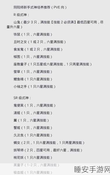 阴阳师N级式神深度剖析,萌新进阶高手的制胜法宝