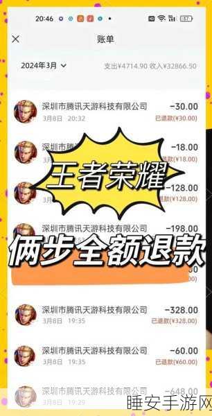 王者荣耀退款攻略大揭秘,详细步骤助你全额退款