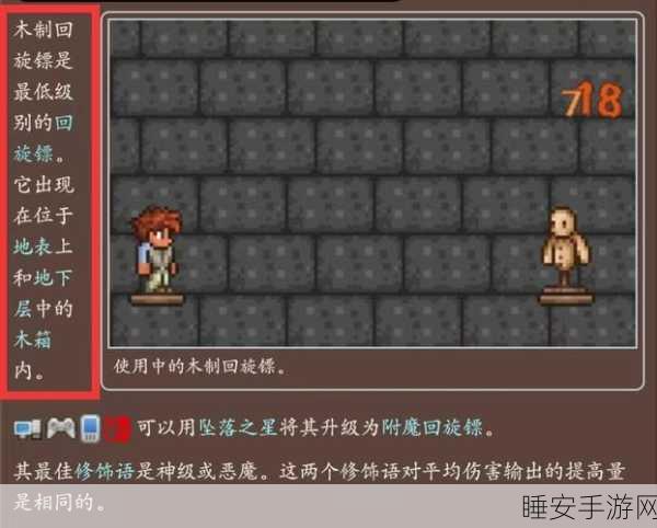 泰拉瑞亚探险秘籍,揭秘烈焰回旋镖的获取之道