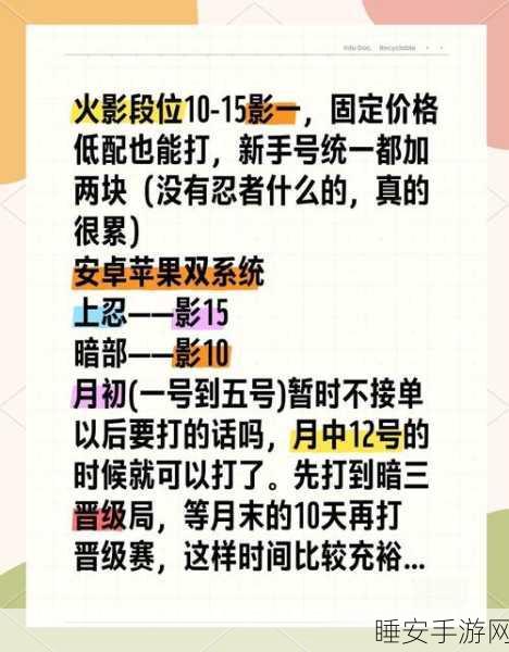 火影忍者手游,精英上分攻略,揭秘战场快速晋升秘诀