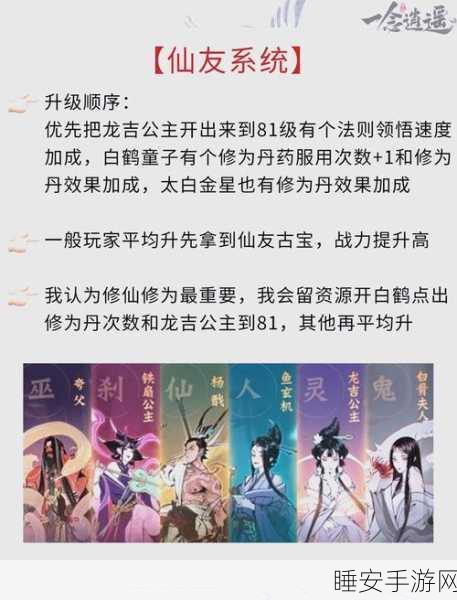 一念逍遥仙友录升级全攻略，解锁高效成长路径