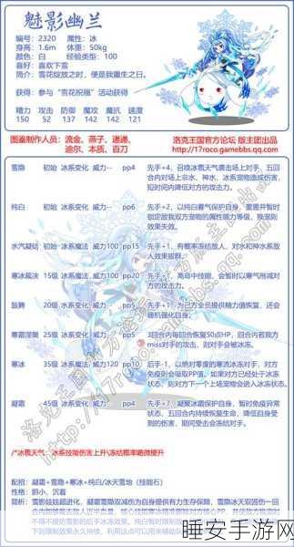洛克王国新宠爆料,幽兰雪魅实力与颜值并存,值得入手吗?