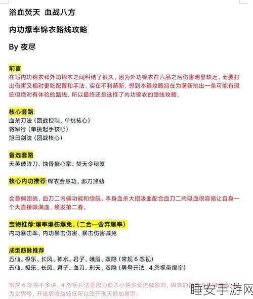 九阴真经OL锦衣卫玩法深度解析,经脉、武功、武器全攻略