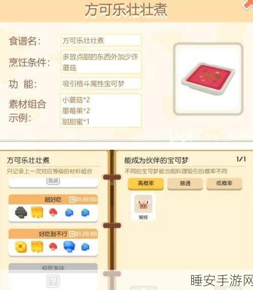宝可梦大探险,料理大师养成计划,独家配方与制作秘籍大公开