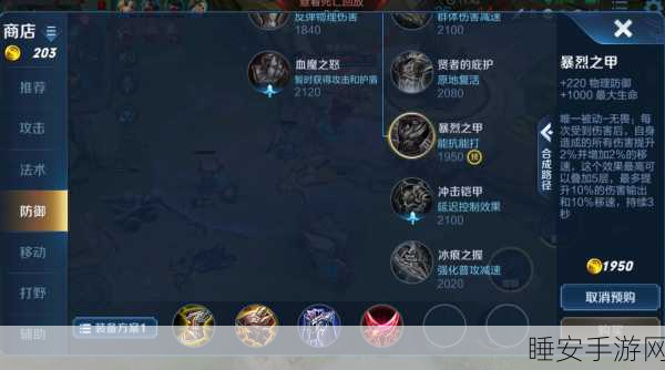 王者荣耀顶尖攻略，盾山最强出装与战术实战深度剖析