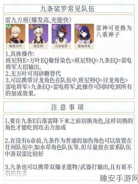 原神深度探索,九条裟罗圣遗物搭配全攻略