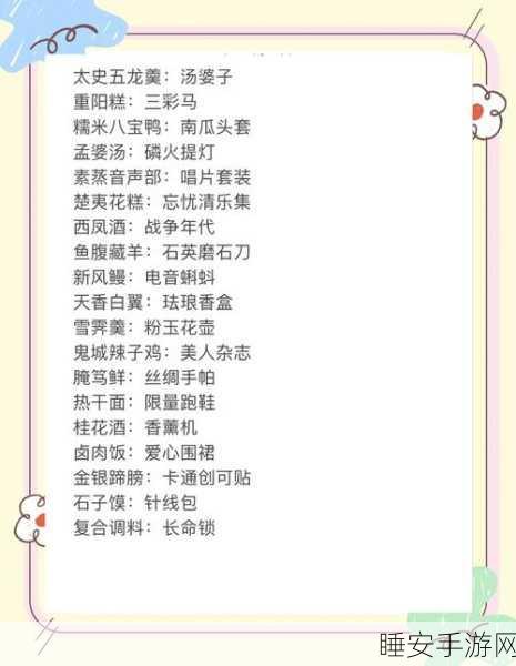 食物语角色送礼全攻略,解锁好感度,赢取限定奖励秘籍